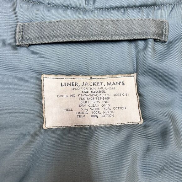 Vintage 60s USAF Military Liner Jacket Liner Men's Lar Flight Wool Size Medium - Picture 6 of 11